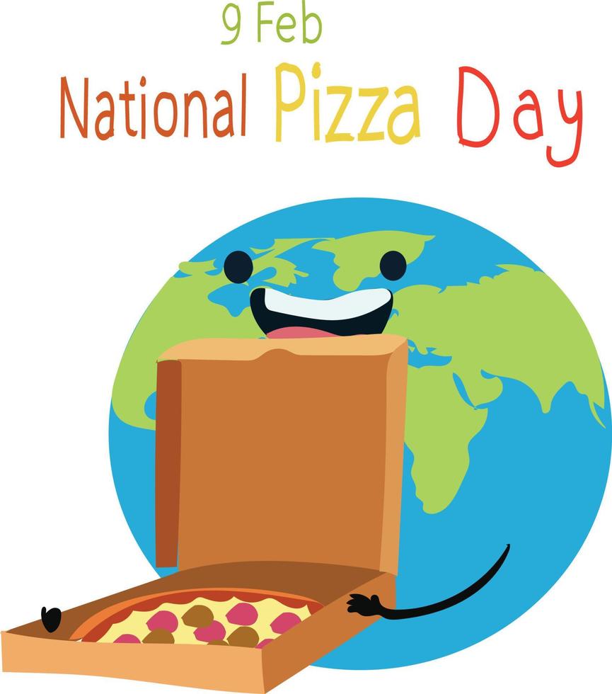 El día nacional de la pizza se celebra todos los años el 9 de febrero. vector