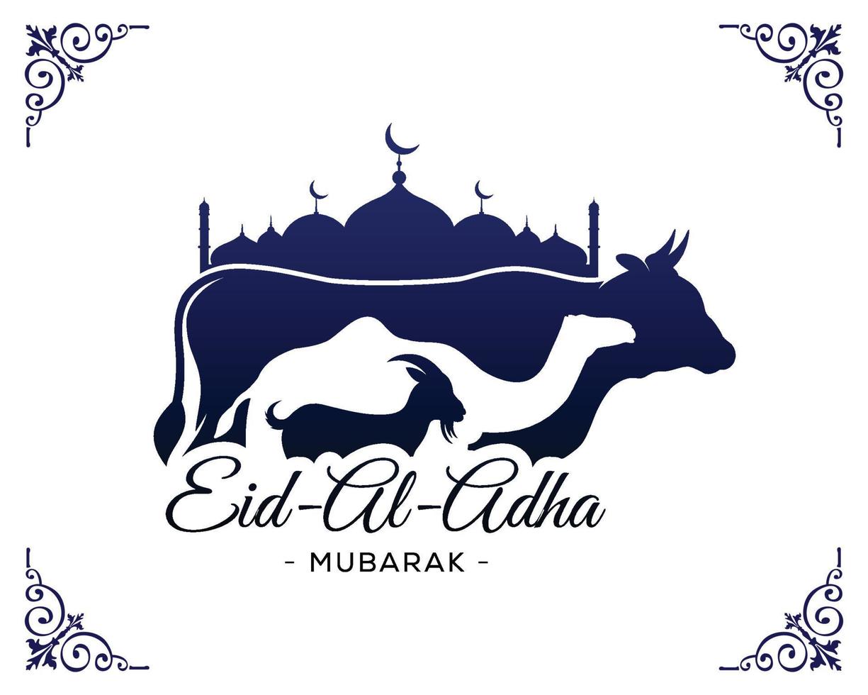 Eid al adha mubarak islamic festival illustration. Eid al adha mubarak web banner template vector