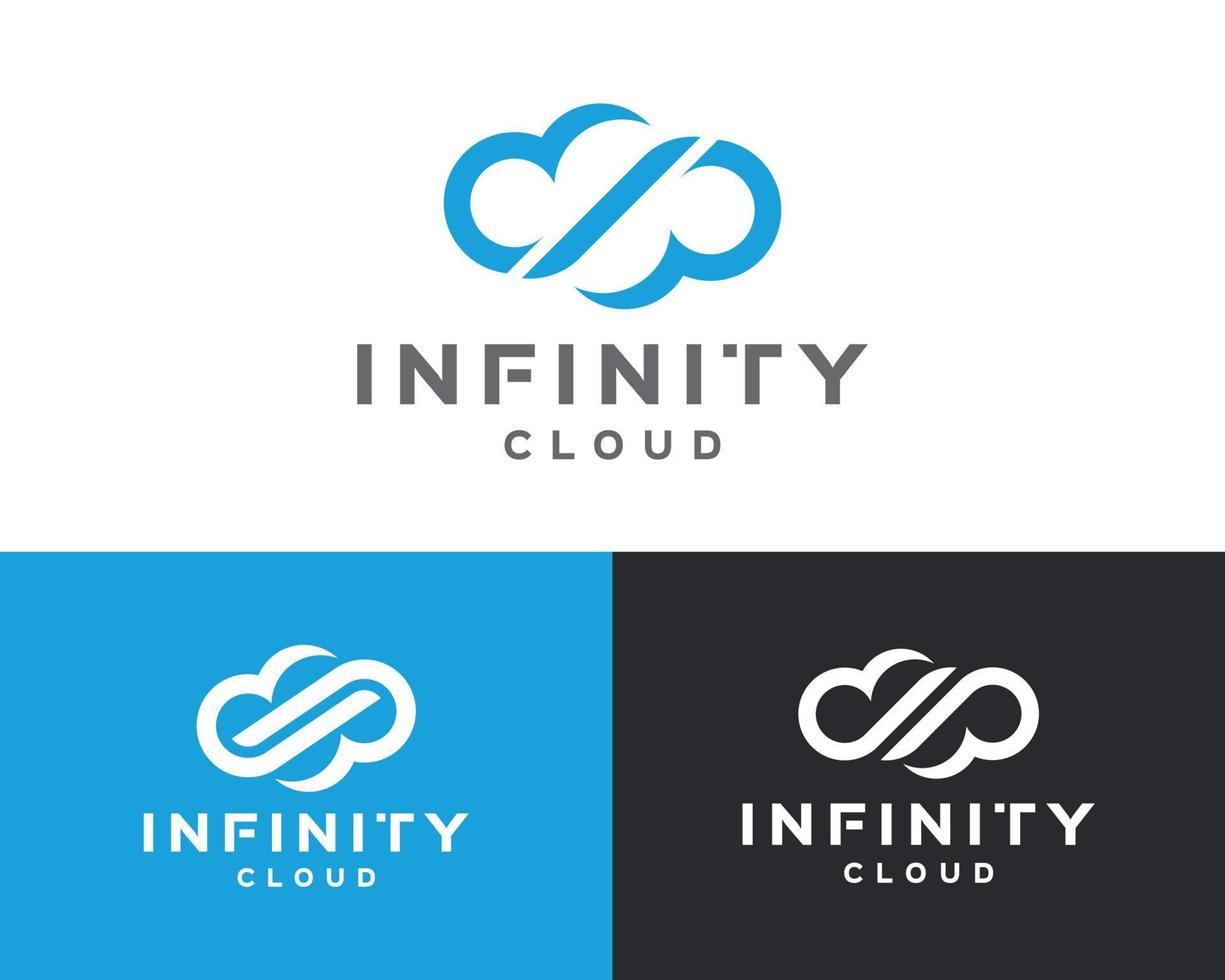 logotipo de la nube infinita. plantilla de logotipo de nube infinita vector