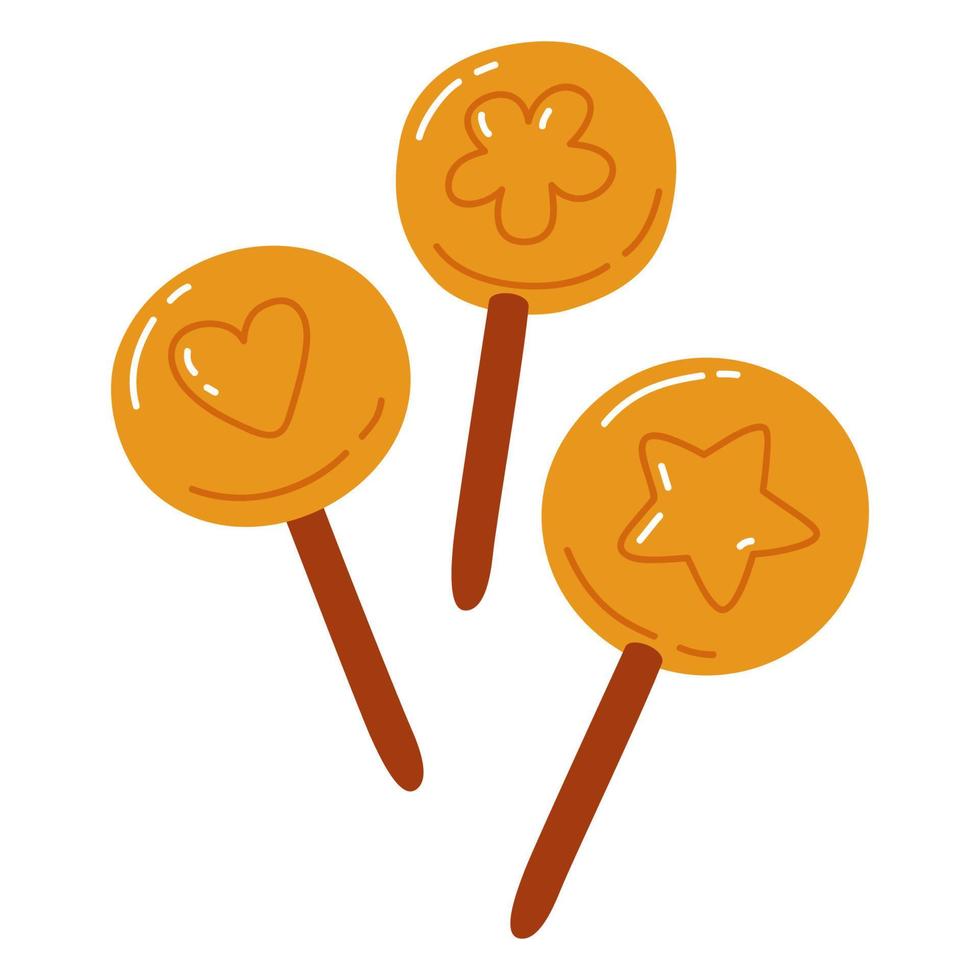 doodle asian food  dalgona candy vector