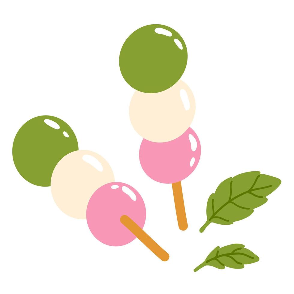 doodle asian food dango vector