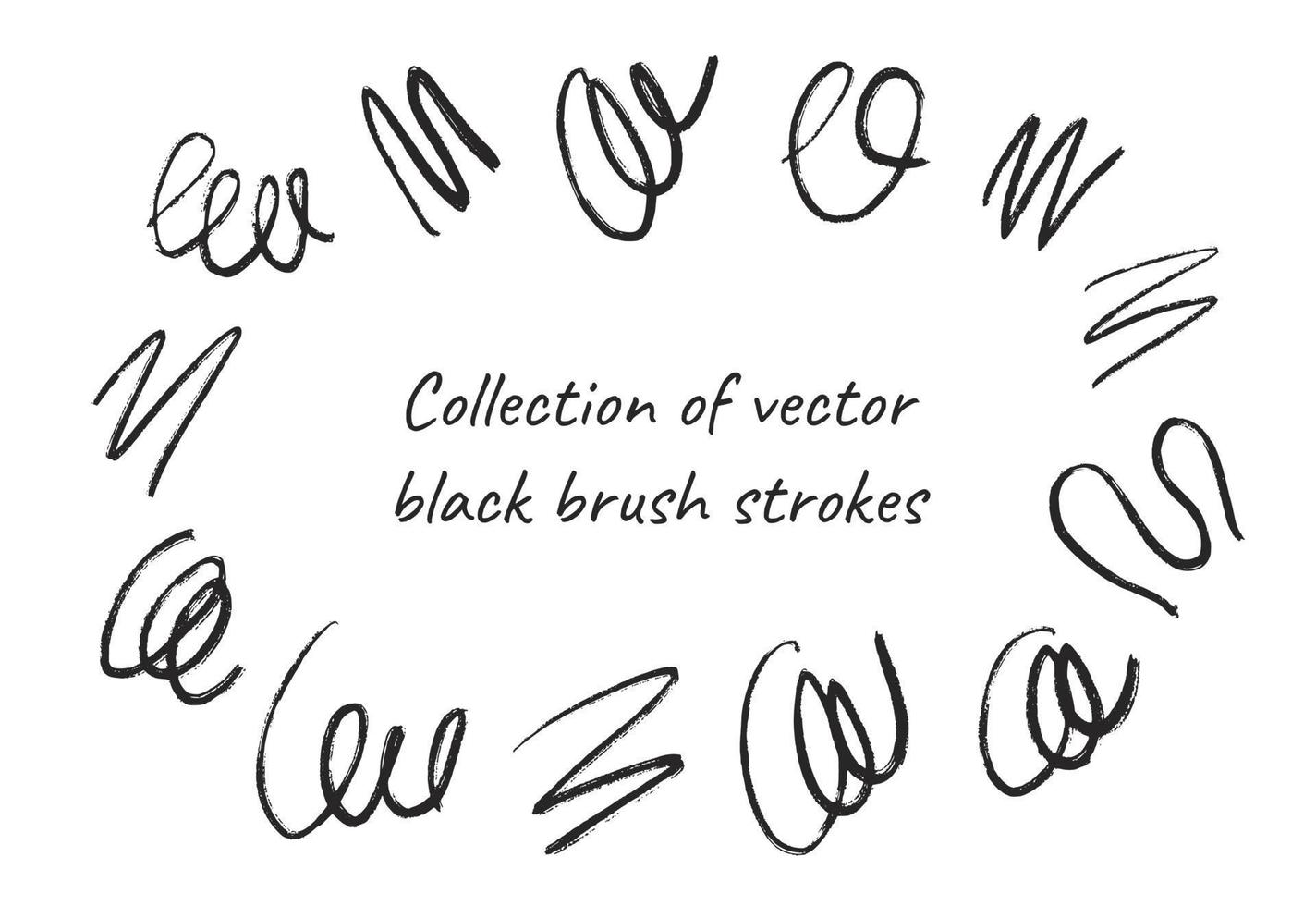 Set of Curly lines and squiggles vector