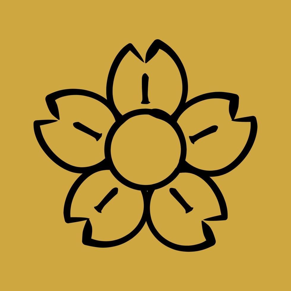 flor de icono chino. elementos de celebración del año nuevo chino. iconos en estilo dibujado a mano. bueno para impresiones, carteles, logotipos, decoración de fiestas, tarjetas de felicitación, etc. vector