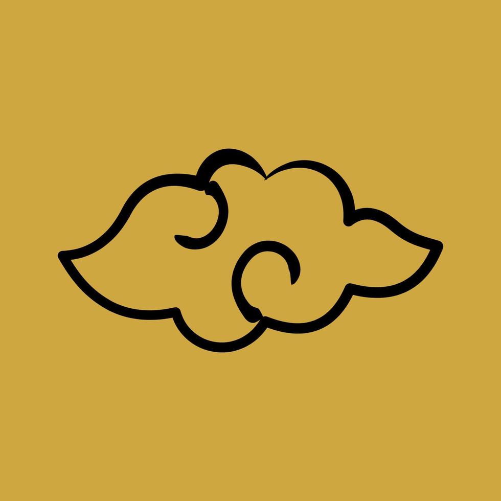 Icon auspicious cloud. Chinese New Year celebration elements. Icons in hand drawn style. Good for prints, posters, logo, party decoration, greeting card, etc. vector