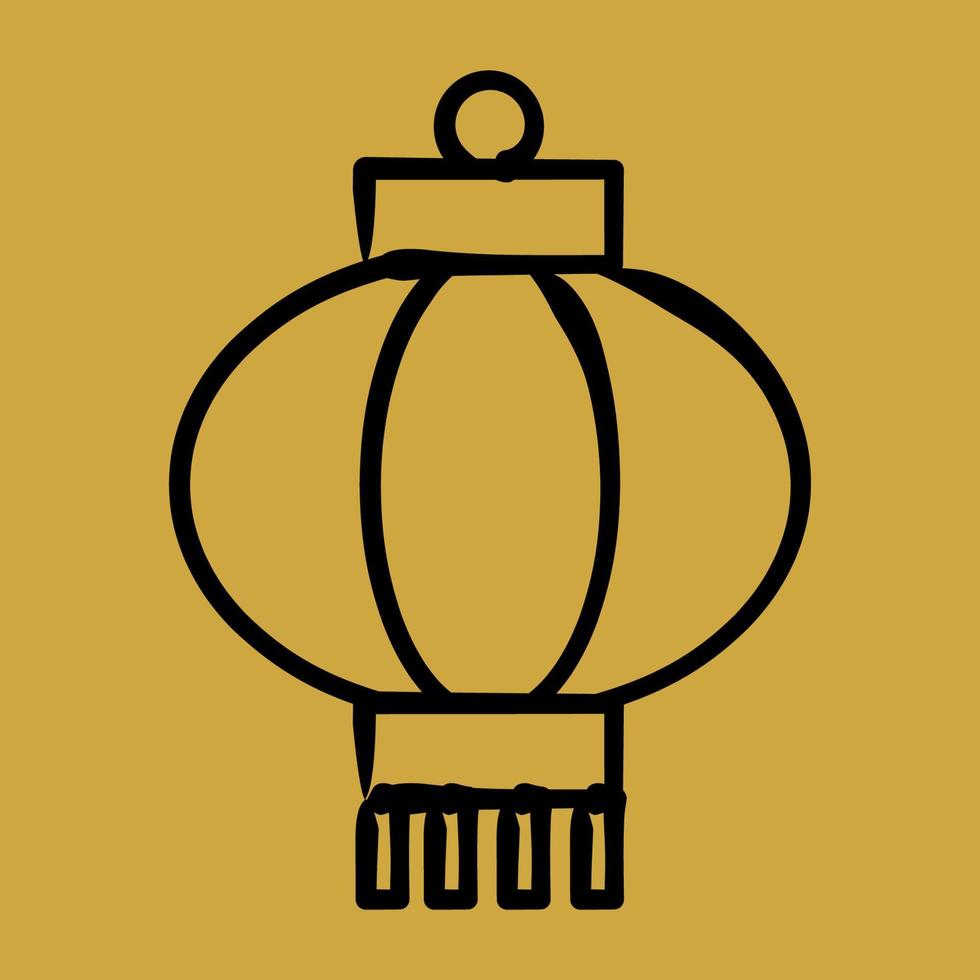 Icon Chinese lantern. Chinese New Year celebration elements. Icons in hand drawn style. Good for prints, posters, logo, party decoration, greeting card, etc. vector