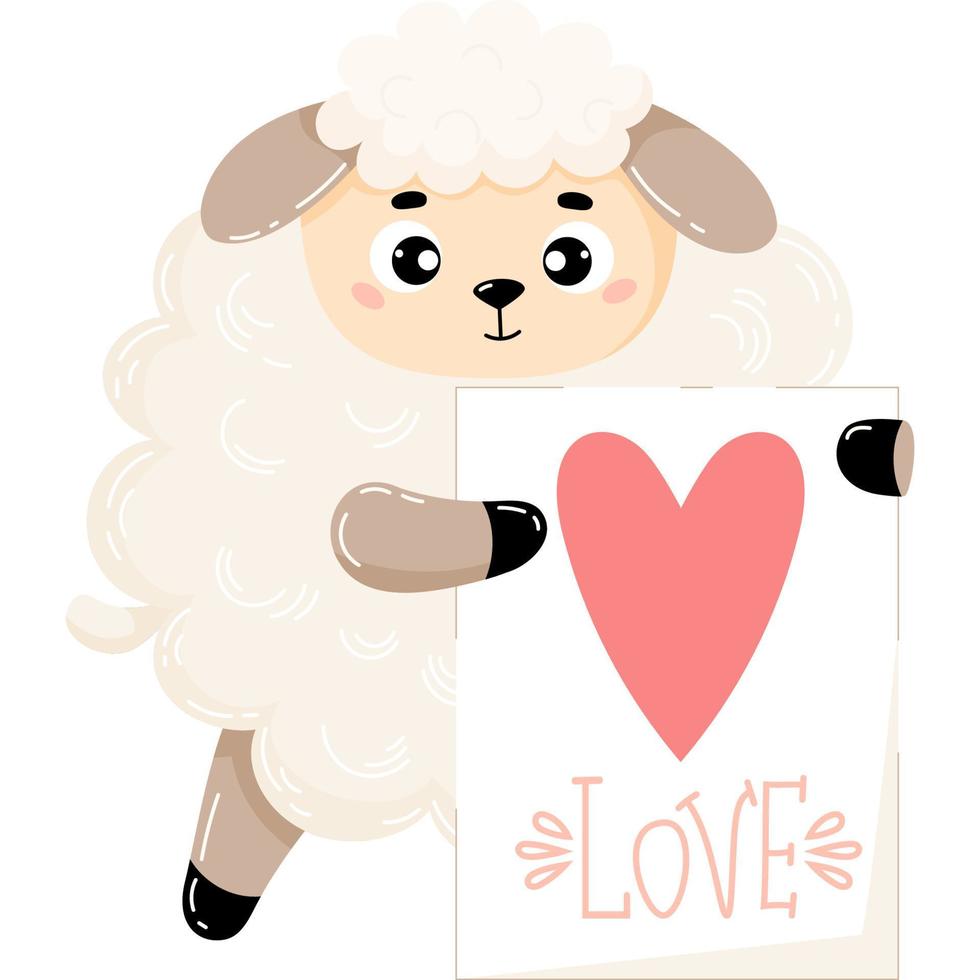 Sheep in love vector