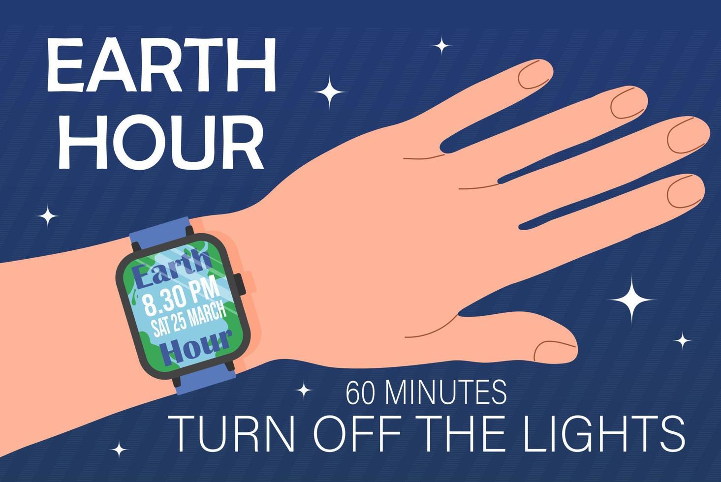 Earth hour Turn off the lights vector illustration
