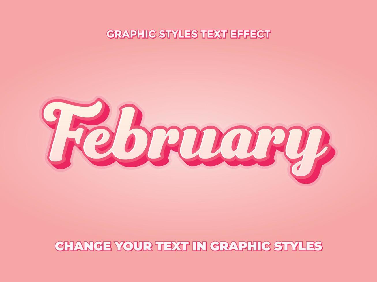 FEBRUARY PINK GRADIENT EDITABLE TEXT EFFECT vector