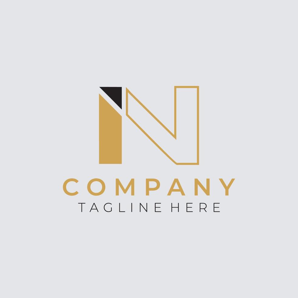 N or I N initial letter logo design vector. vector