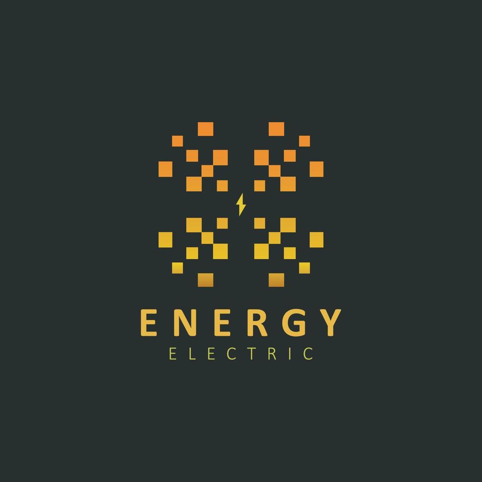 Flash Bolt Energy Logo Power design vector template Negative space style. Hexagon Thunderbolt icon.