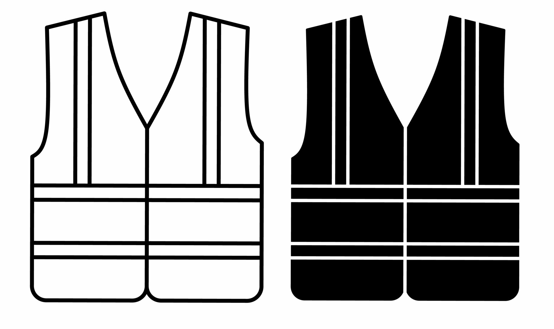 outline silhouette life vest icon set isolated on white background ...
