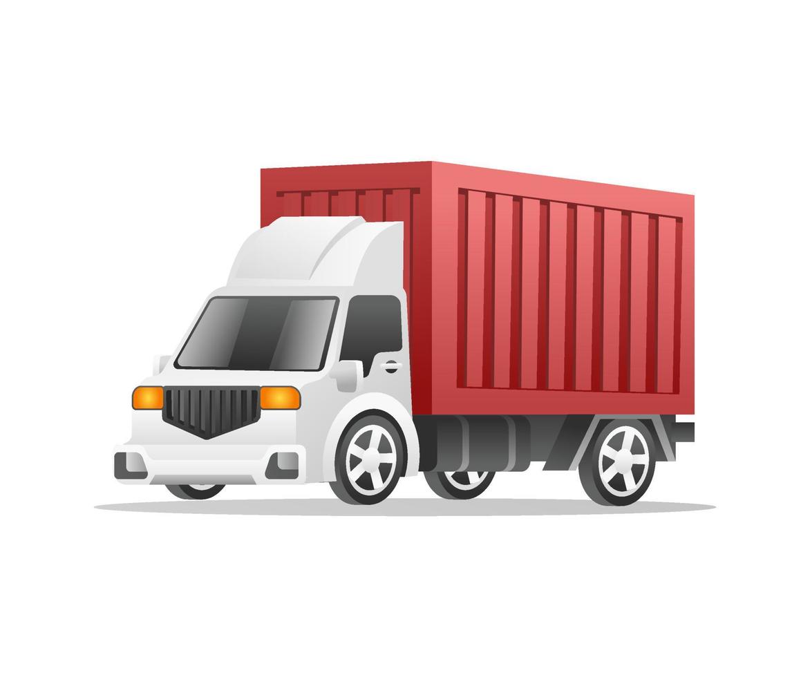 Flat isometric concept 3d illustration boxcar transporting goods vector