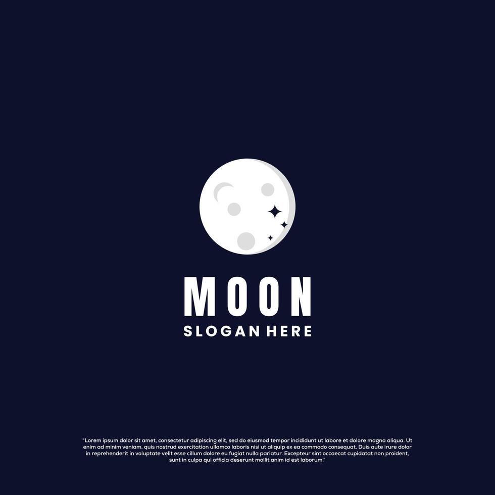 vector de concepto de diseño de logotipo de luna