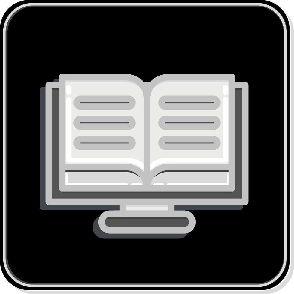 Icon Online Reading. related to Education symbol. Glossy Style. simple design editable. simple illustration vector