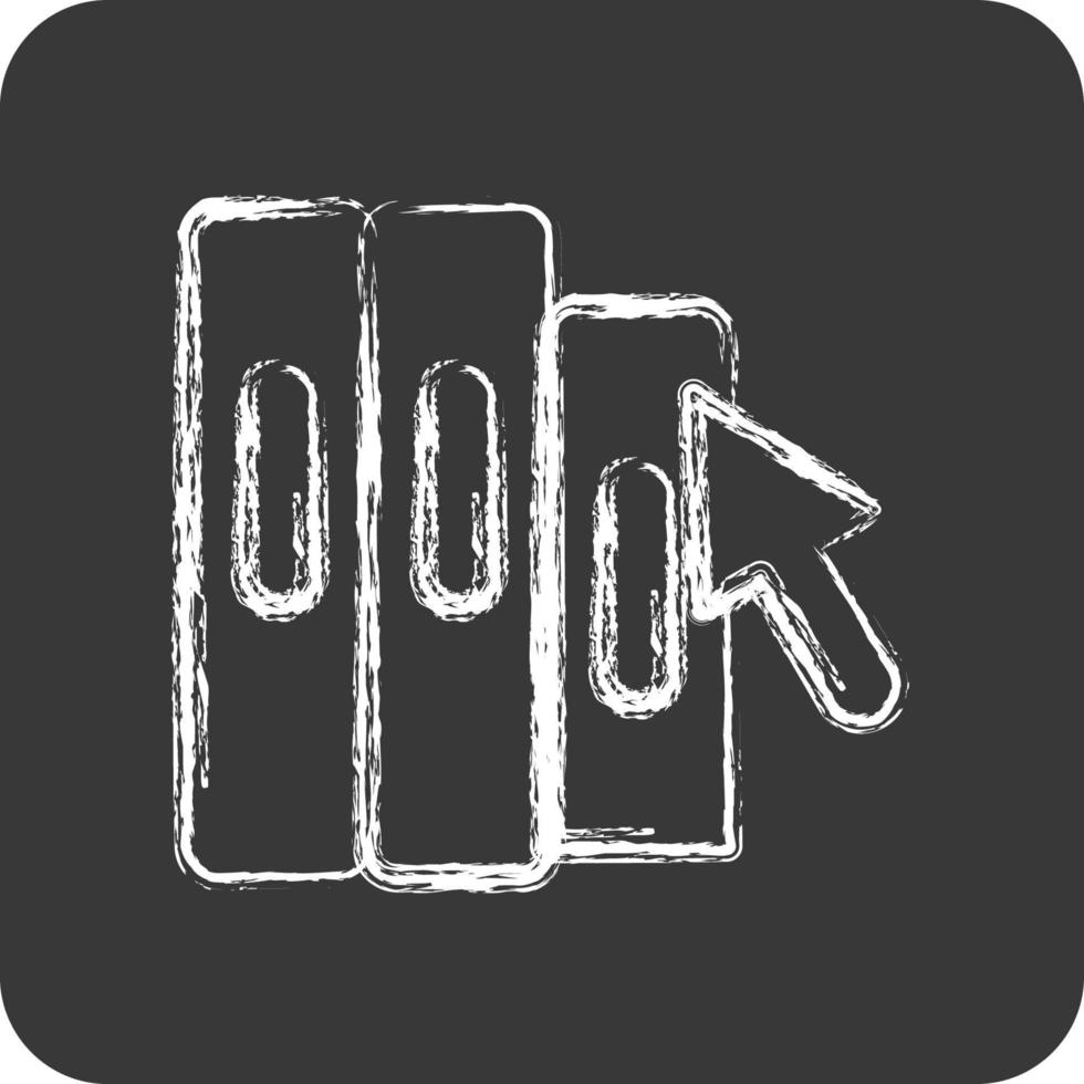 Icon Online Library. related to Education symbol. chalk style. simple design editable. simple illustration vector