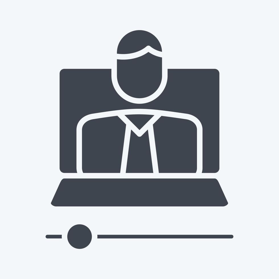 Icon Video Lesson. related to Education symbol. glyph style. simple design editable. simple illustration vector