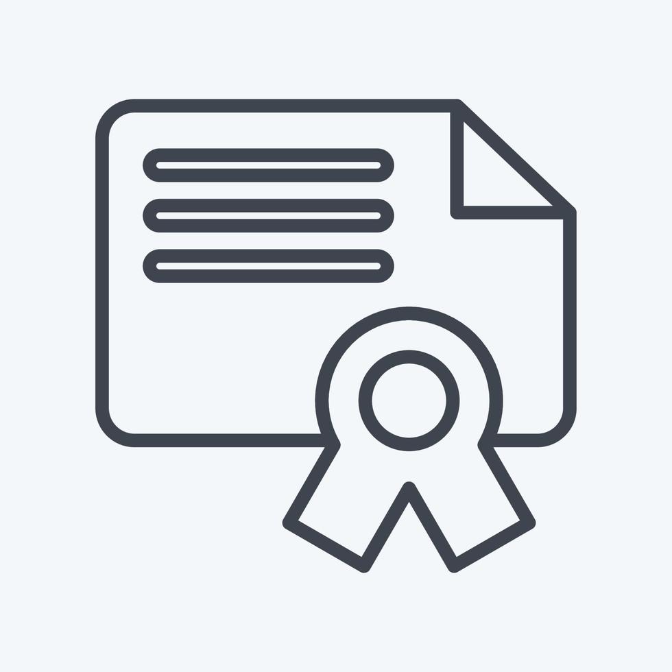 Icon Certificate. related to Education symbol. line style. simple design editable. simple illustration vector