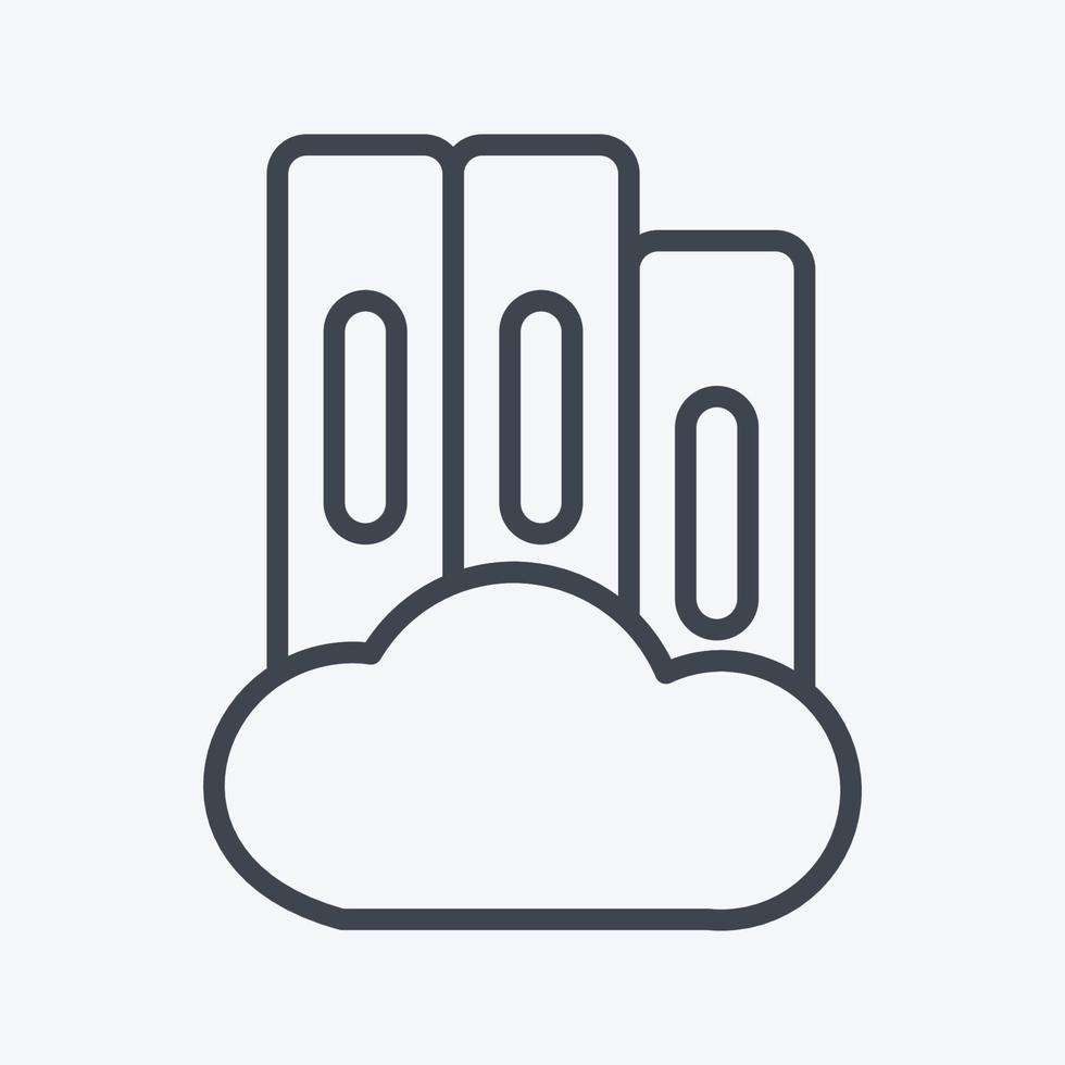 Icon Digital Library. related to Education symbol. line style. simple design editable. simple illustration vector