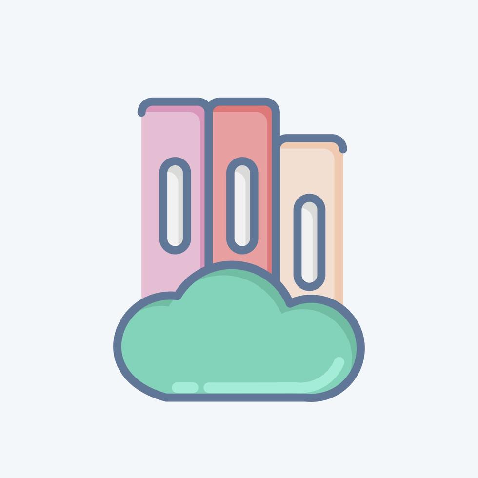 Icon Digital Library. related to Education symbol. doodle style. simple design editable. simple illustration vector