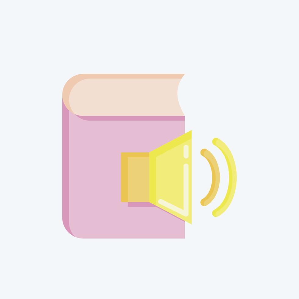 Icon Audio Book. related to Education symbol. flat style. simple design editable. simple illustration vector