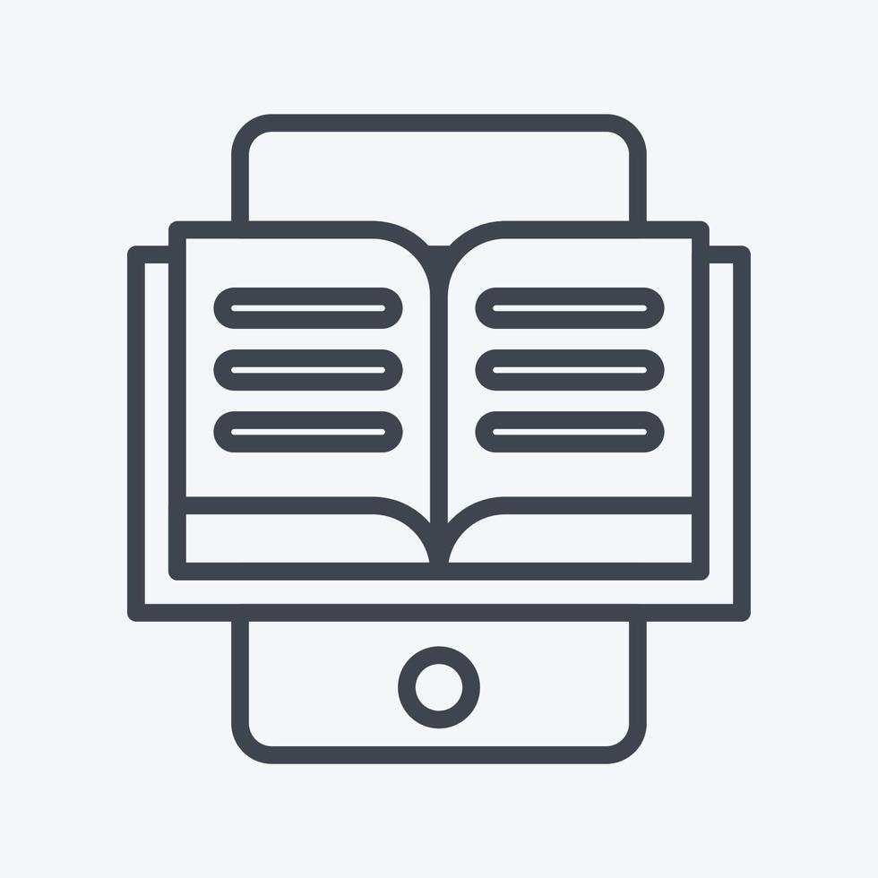 Icon E-Reading. related to Education symbol. line style. simple design editable. simple illustration vector