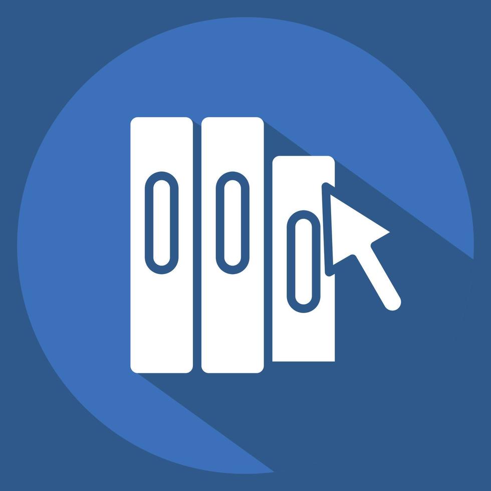 Icon Online Library. related to Education symbol. long shadow style. simple design editable. simple illustration vector