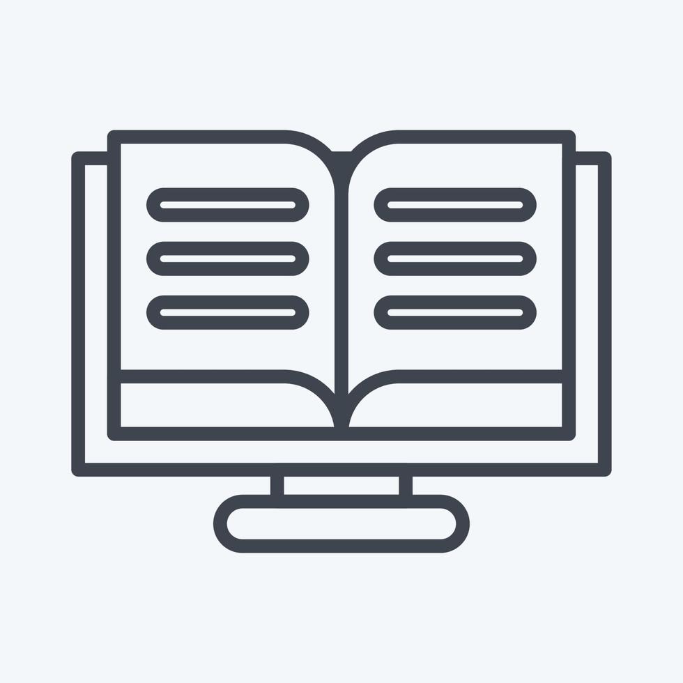 Icon Online Reading. related to Education symbol. line style. simple design editable. simple illustration vector
