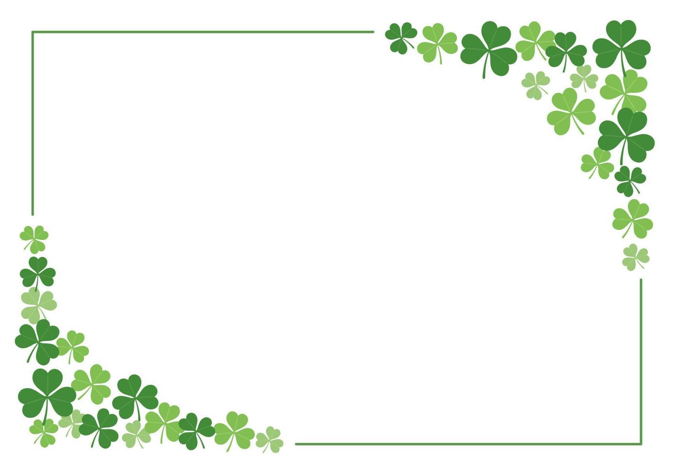 Vector Rectangle Clover Frame Illustration For St. Patricks Day Isolated On a White Background With Text Space.