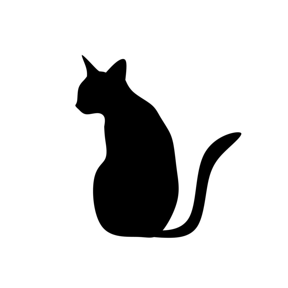 silueta de diseño vectorial de un gato sentado vector