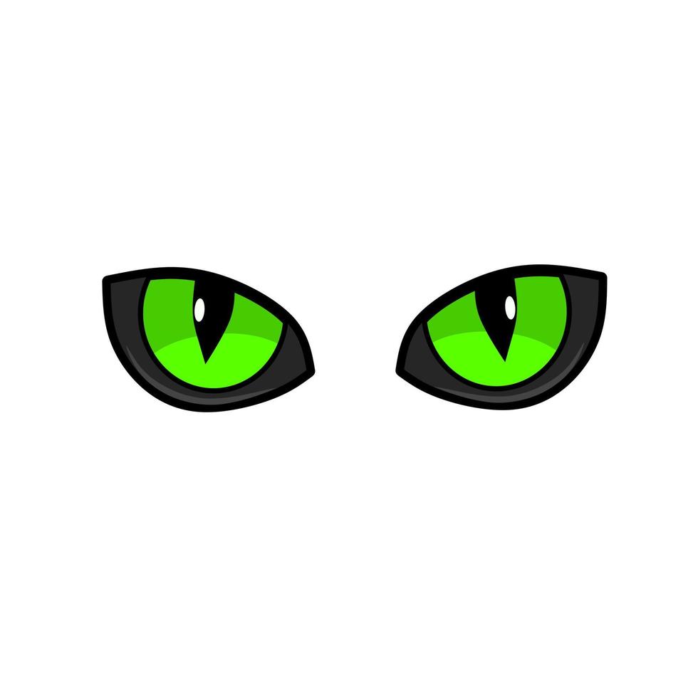 illustration vector graphic of design a pair of green cat eyes