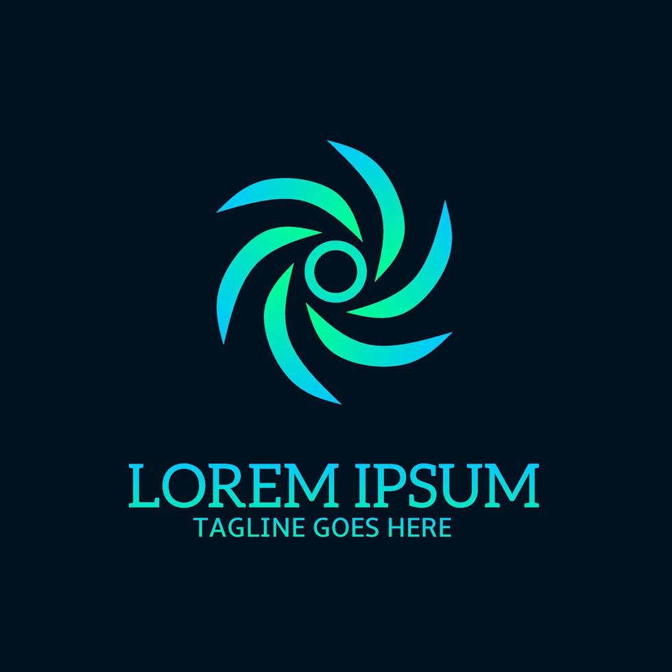 circular logo shaped circle symbol of wind vortex vector