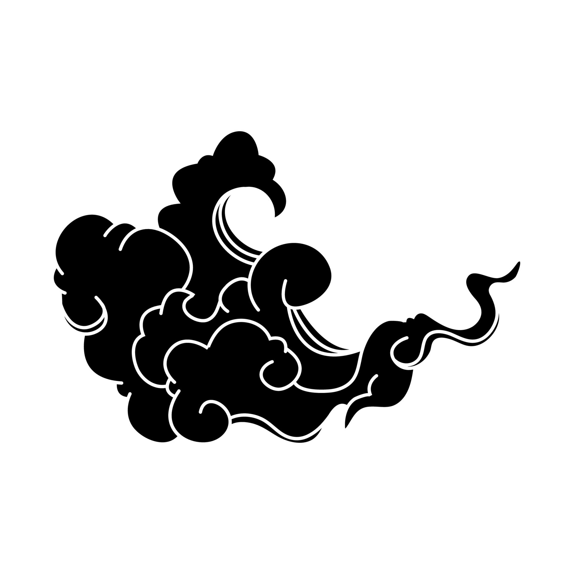 Black clouds of smoke and wave 19019284 Vector Art at Vecteezy