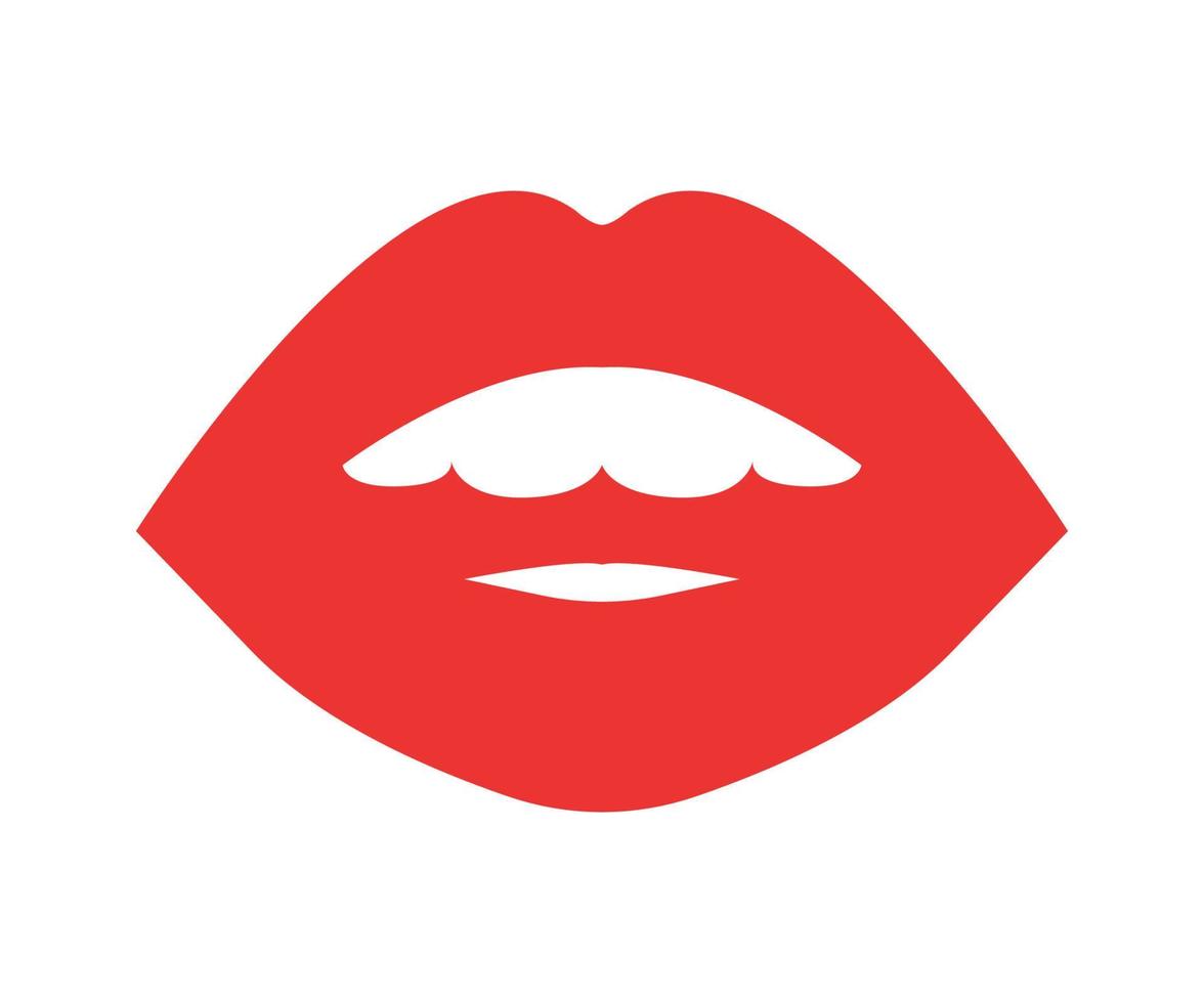ilustración vectorial de los labios de las mujeres con lápiz labial rojo vector
