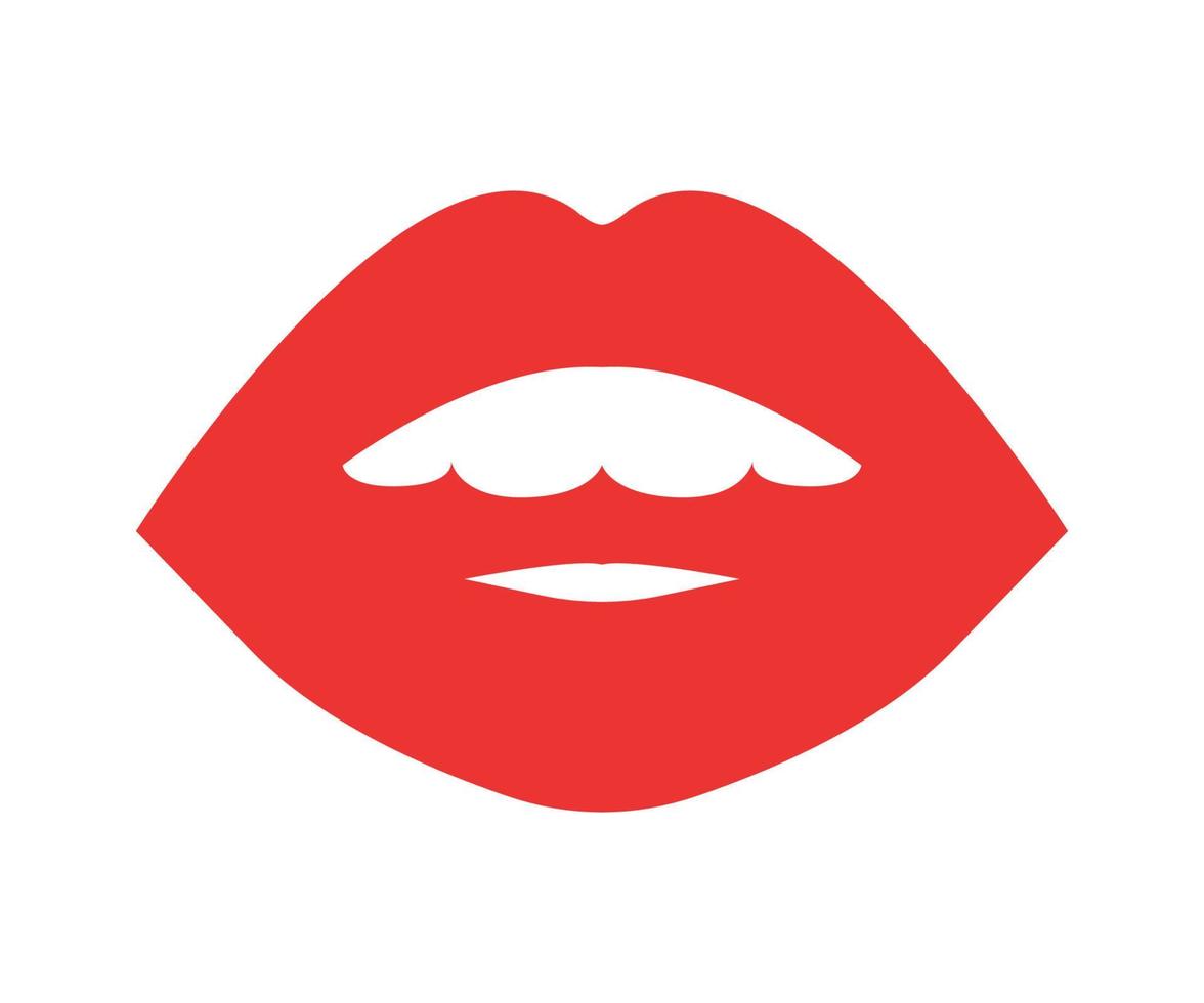 Vector illustration of women's Lips with Red Lipstick