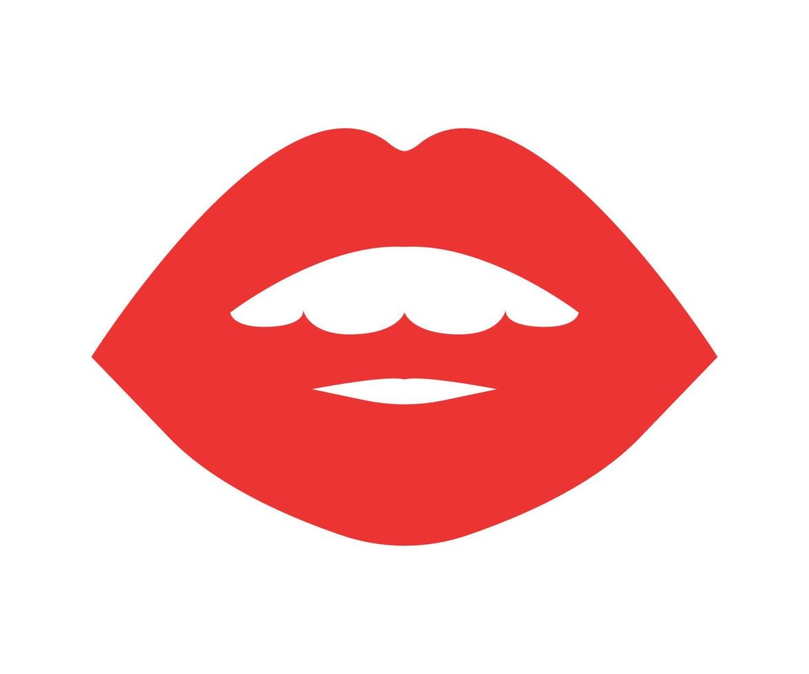 Vector illustration of women's Lips with Red Lipstick