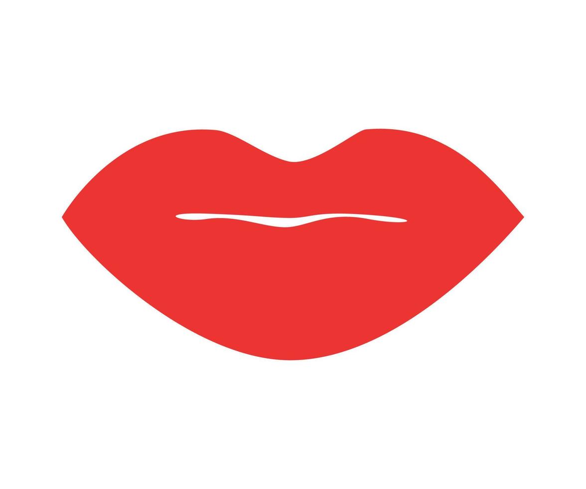 Vector illustration of women's Lips with Red Lipstick