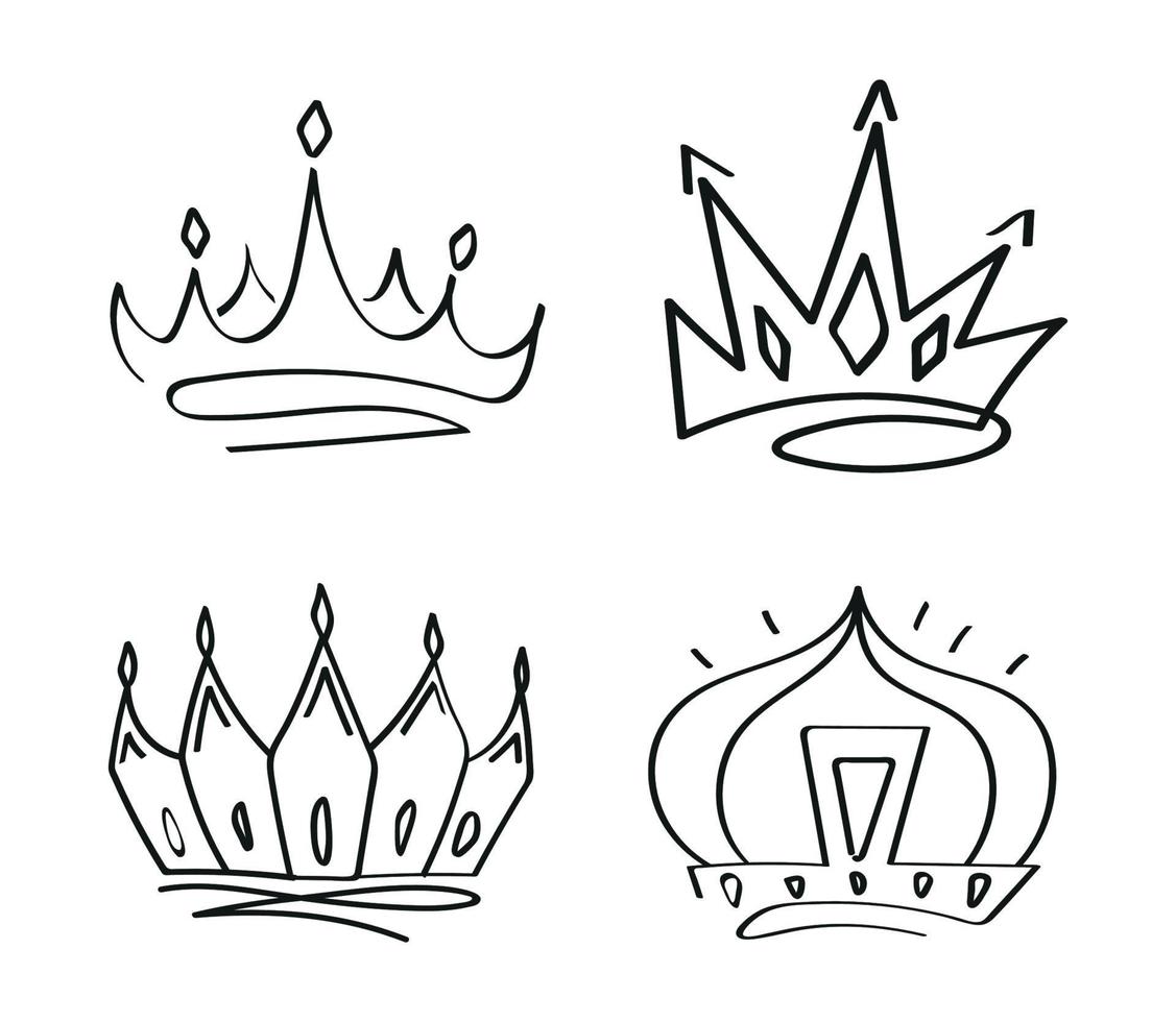 Collection of Crown Sketches vector