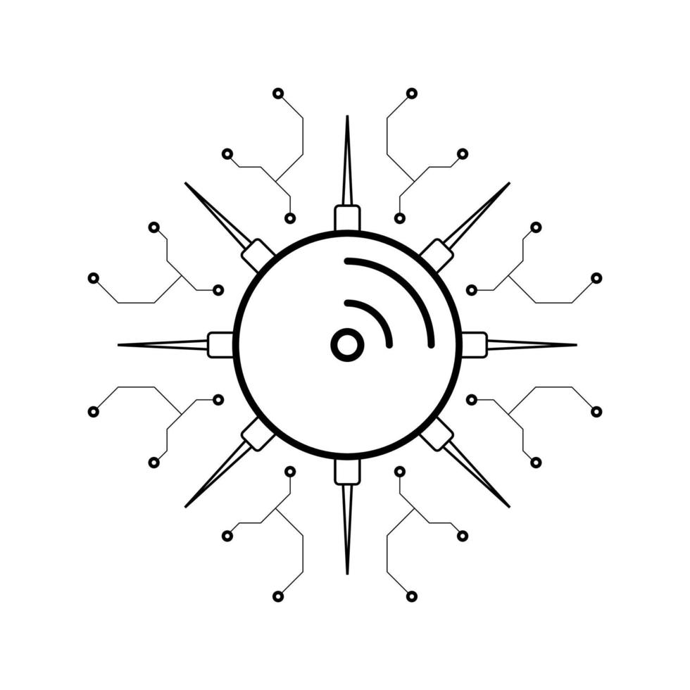 ilustración vectorial de microcircuito lineal vector