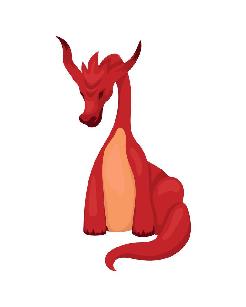 ilustración vectorial de dragones de dibujos animados vector
