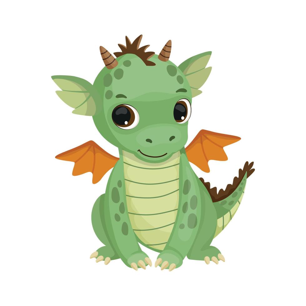 dragón en estilo de dibujos animados vector