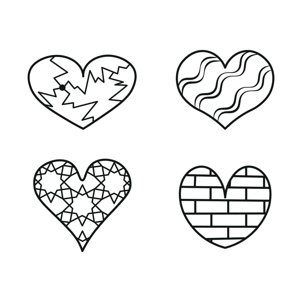 Set of hearts vector