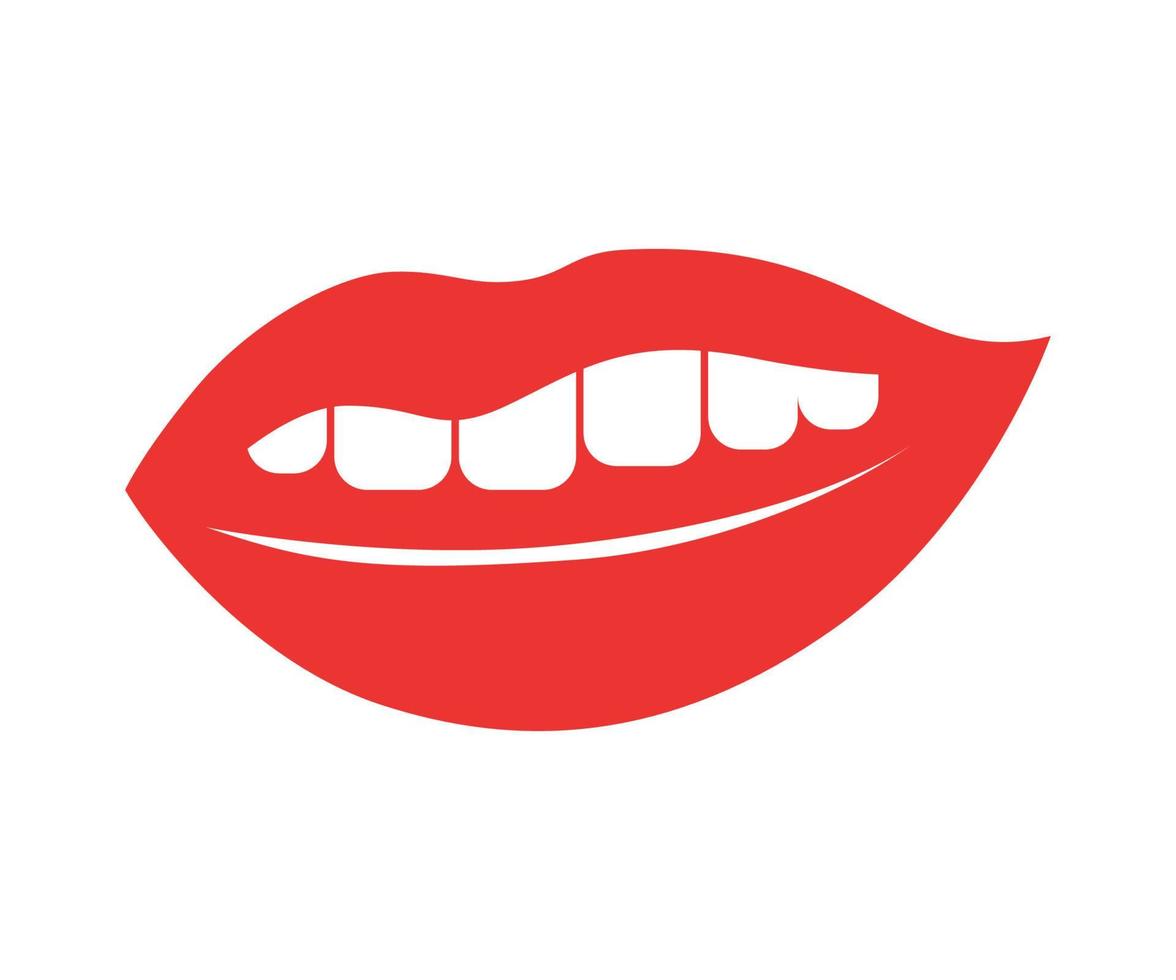 Vector illustration of women's Lips with Red Lipstick