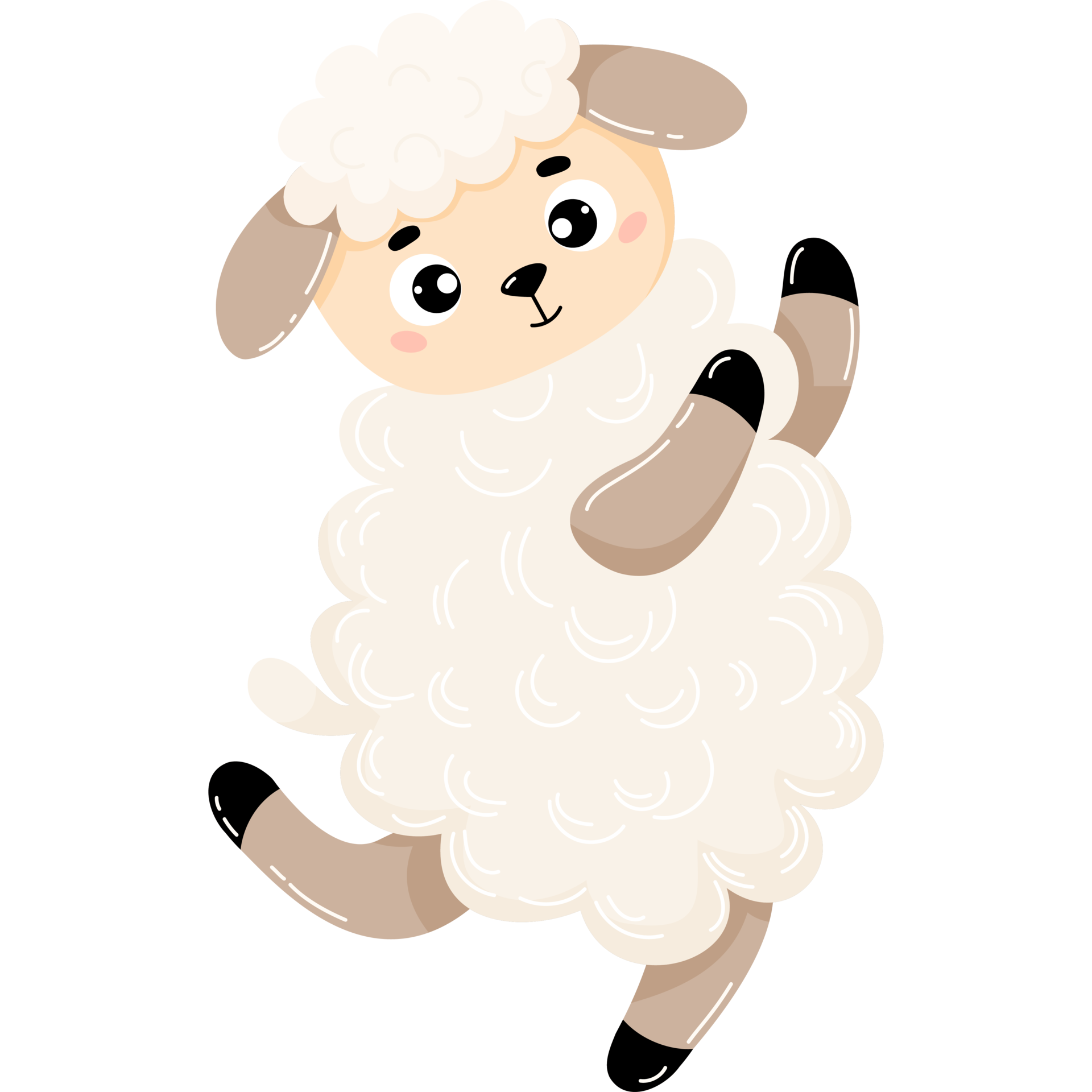 Cute happy sheep 19019475 PNG