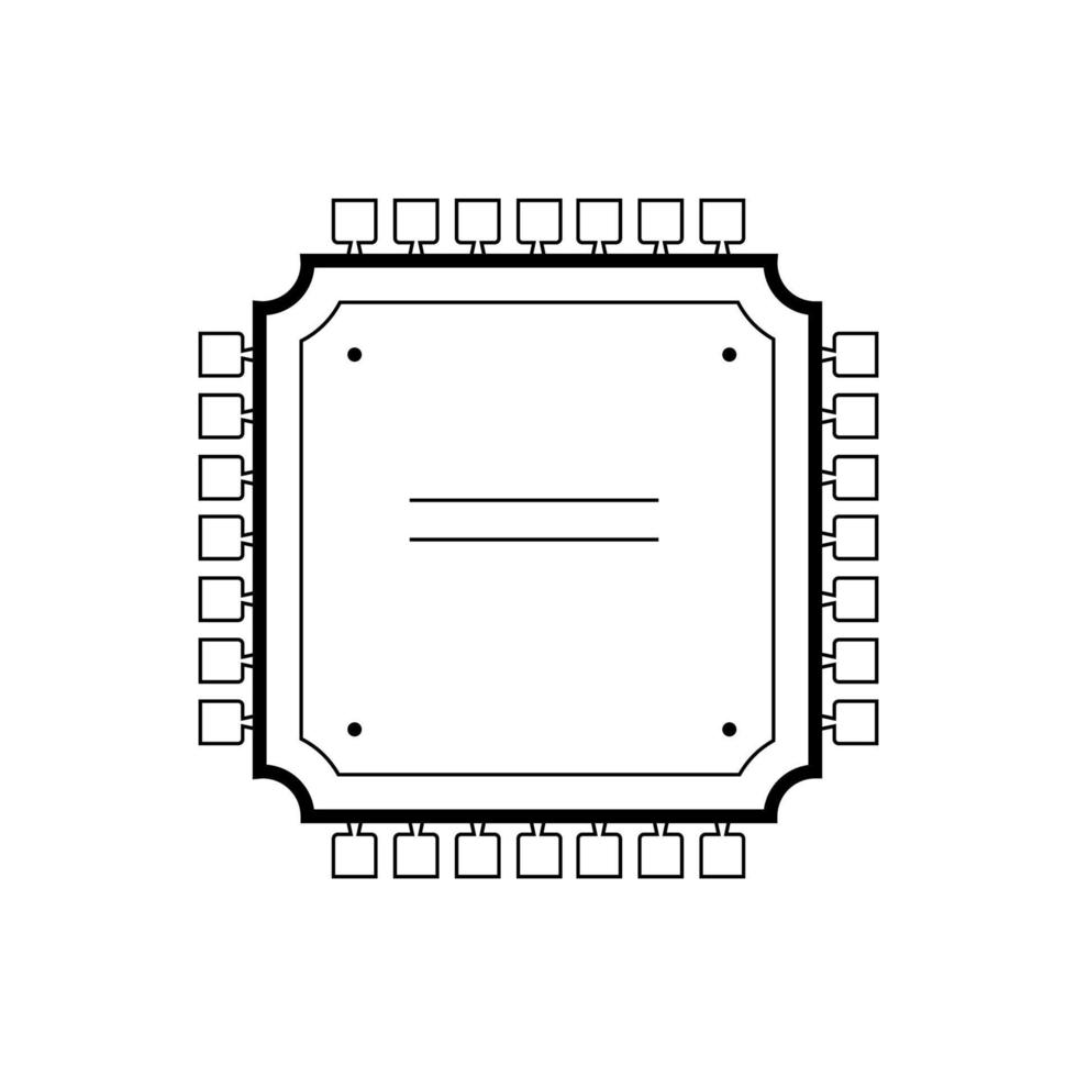 ilustración vectorial de microcircuito lineal vector