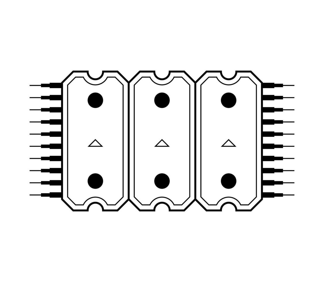 ilustración vectorial de microcircuito lineal vector