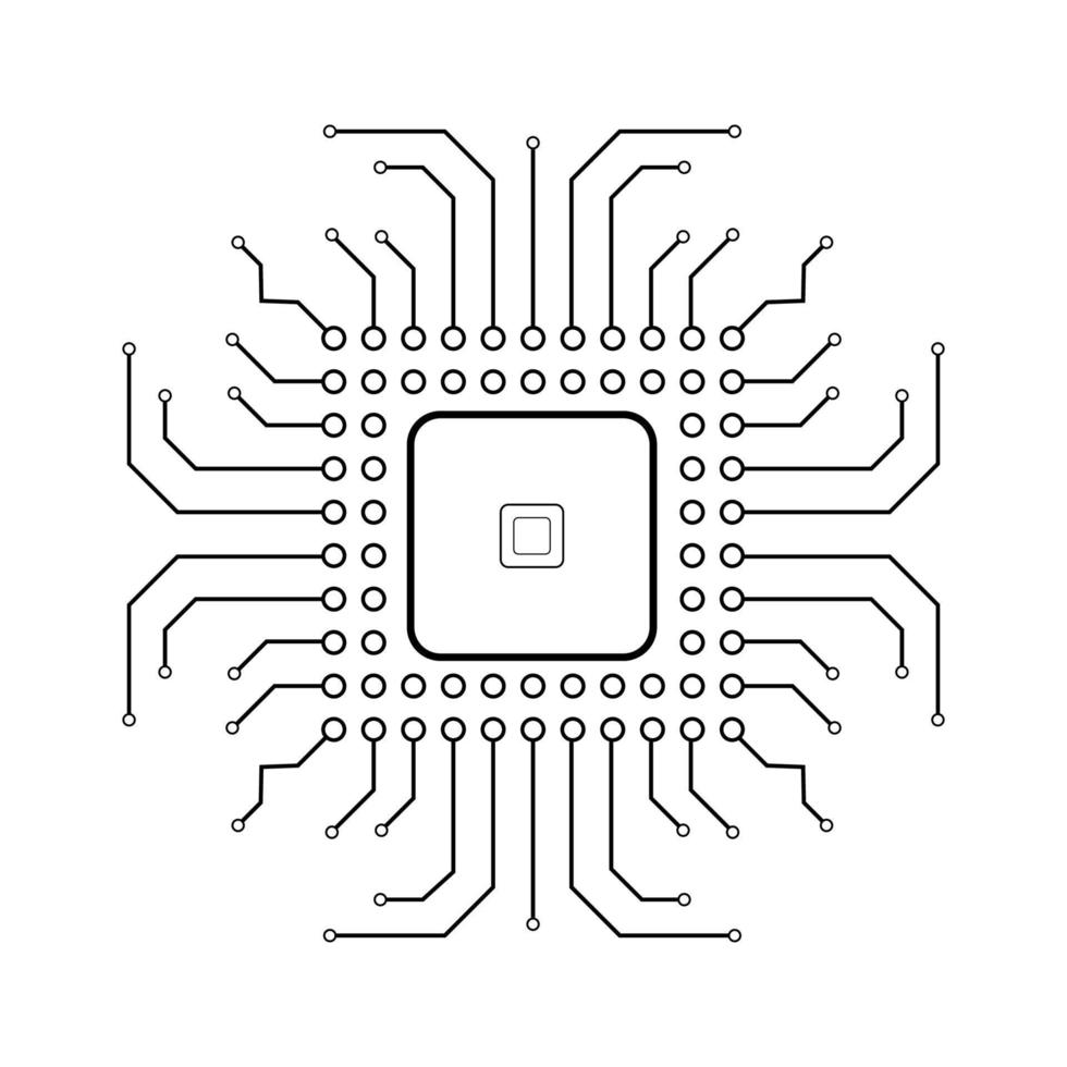 ilustración vectorial de microcircuito lineal vector