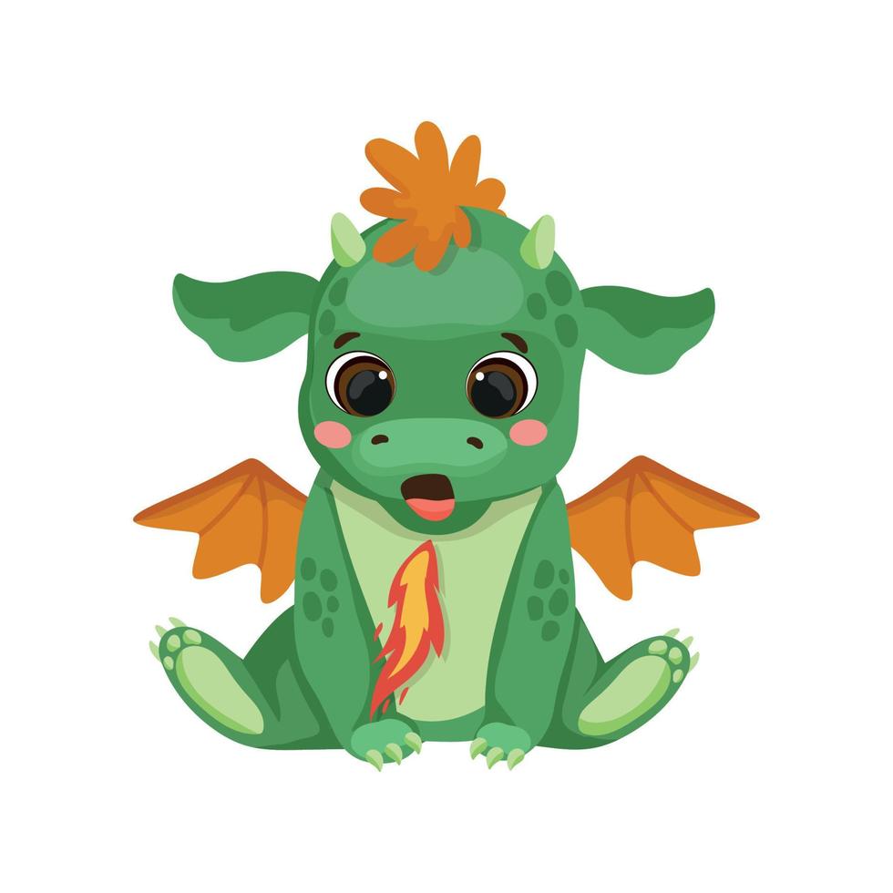 Dragon in cartoon style vector