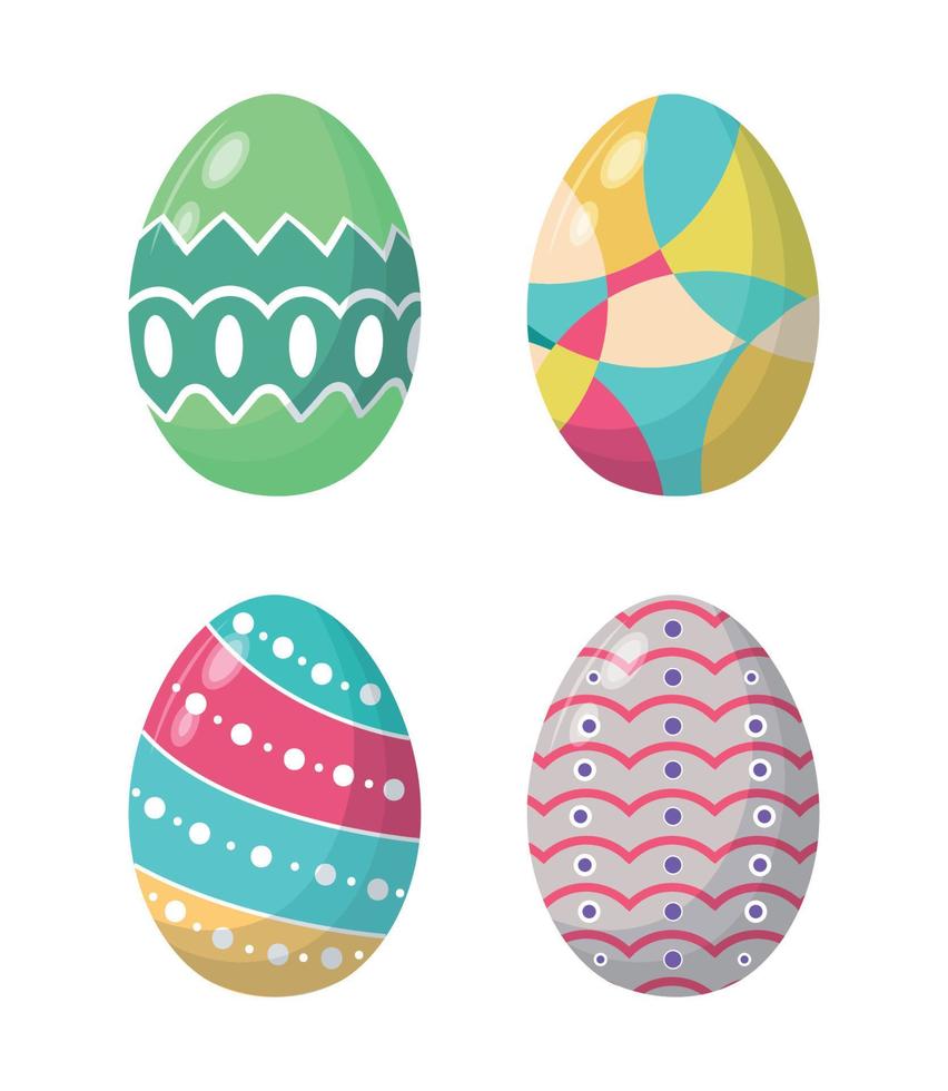 conjunto de huevos de pascua vector