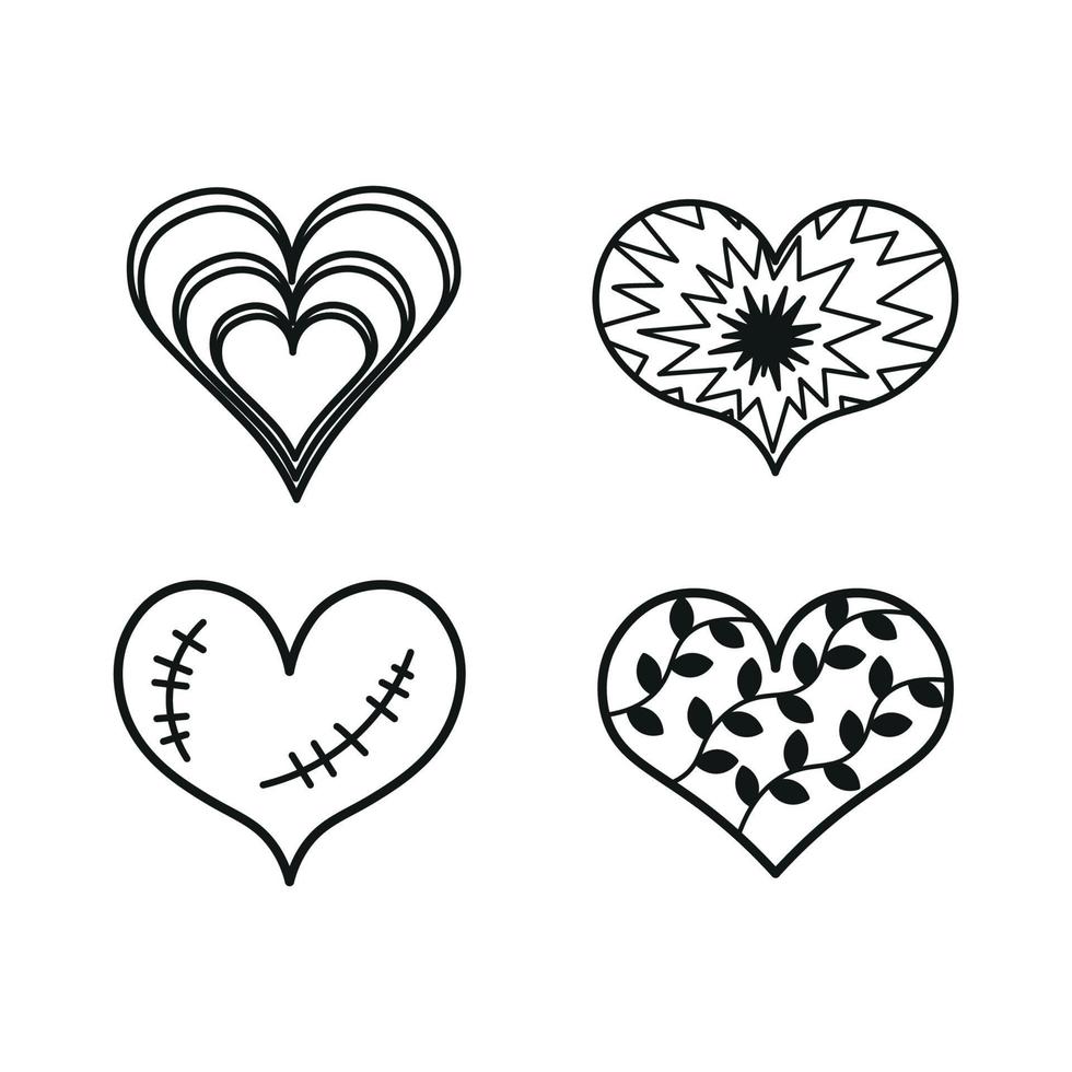 Set of hearts vector