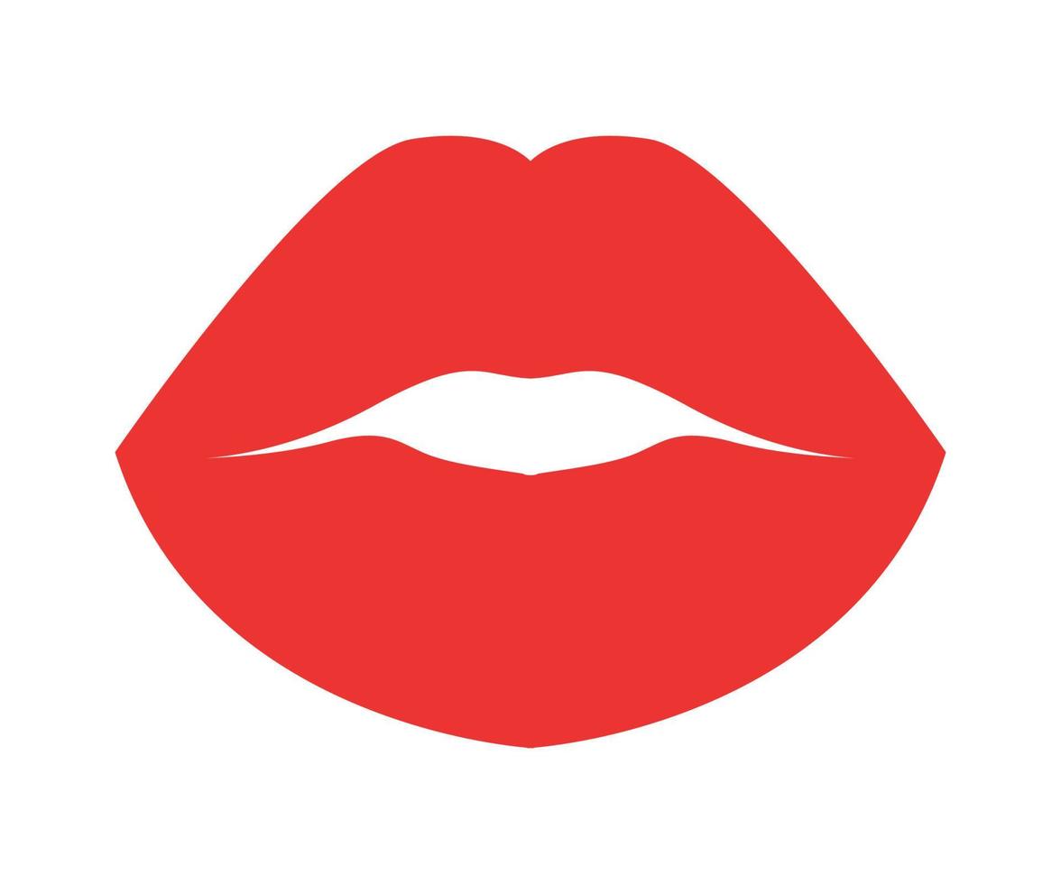 Vector illustration of women's Lips with Red Lipstick